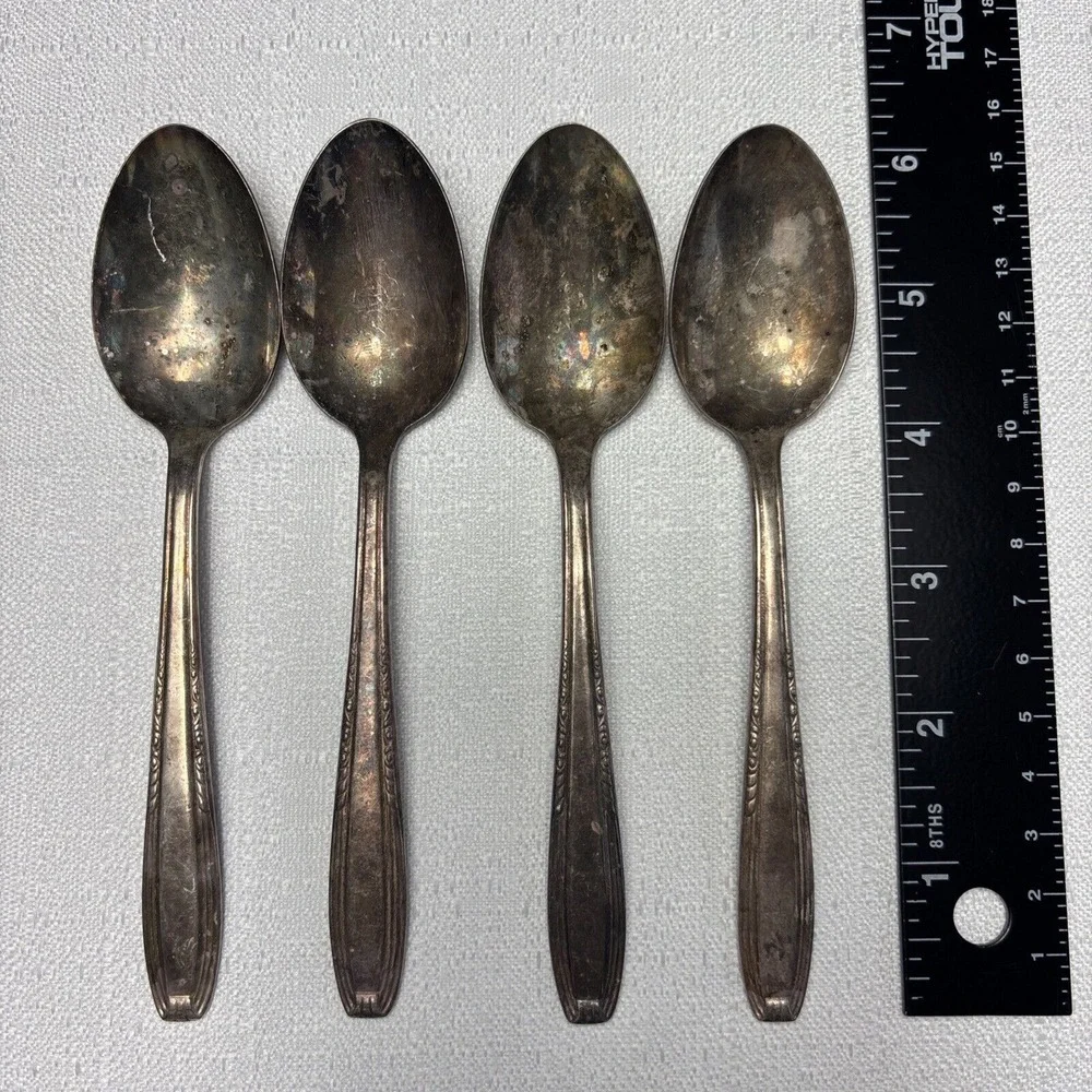 4 Harmony House SERENADE‎ Wallace Silver Plate Teaspoons Silverware